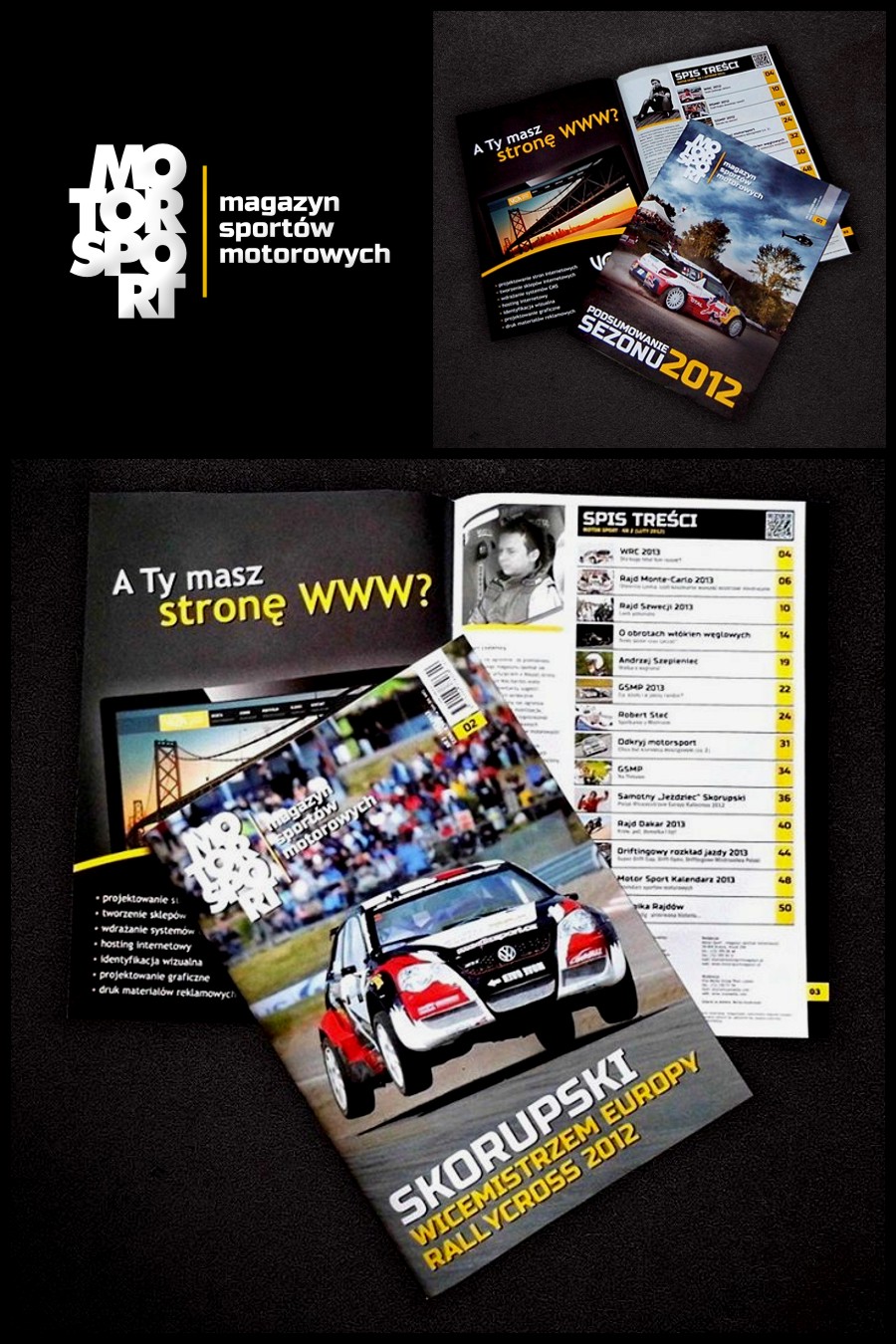 Miesięcznik Motorsport Magazyn - magazyn sportów motorowych - projektowanie stron www, ulotek, wizytówek, bannerów